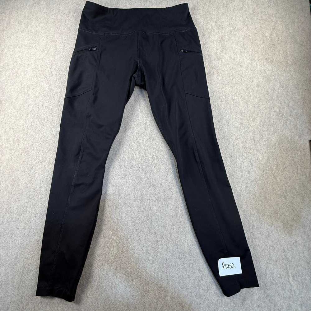 Eddie Bauer Womens Black Trail Tight Leggings Zipper Pockets Size M